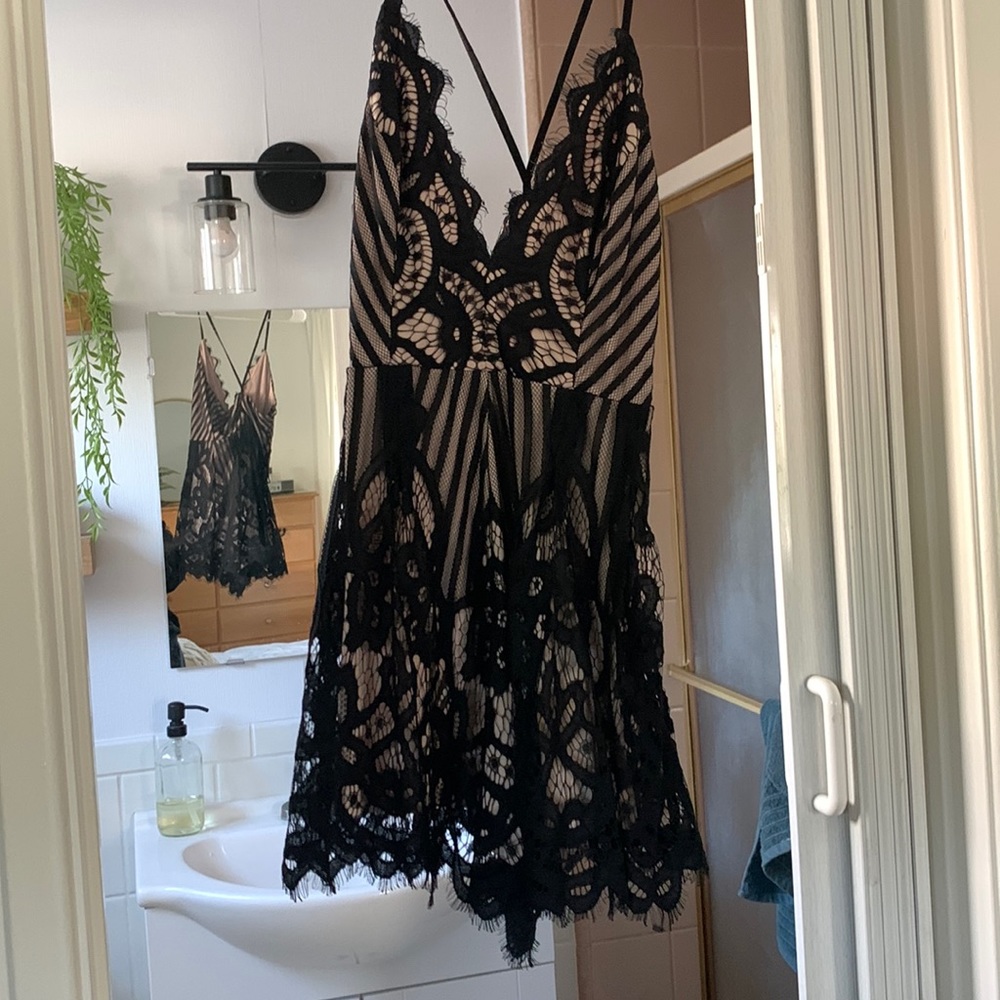 Black lace medium romper